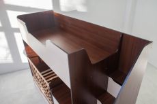 Детская двухъярусная кроватка-трансформер, 18мм Domino Dark walnut / Milk oak